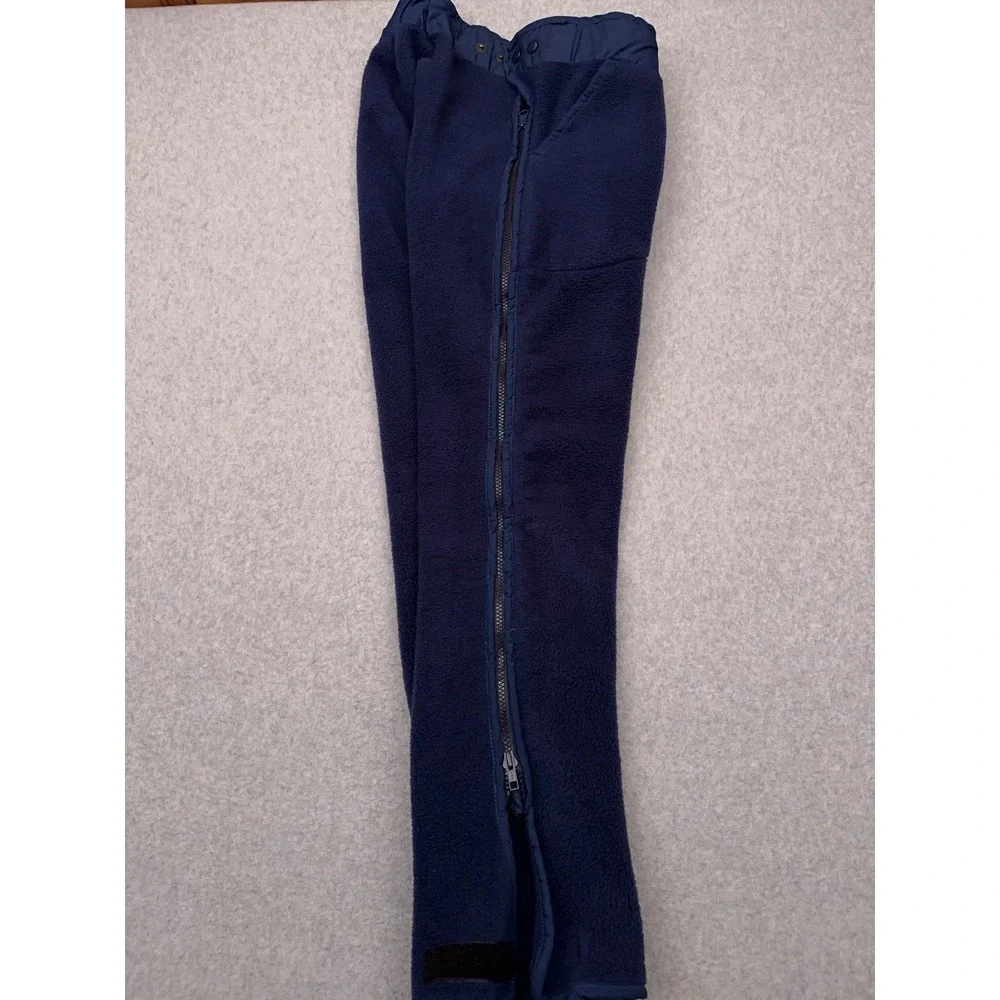 Vintage LL‎ Bean Fleece Snow Pants Men's Small Side Zip Snap Button Made in USA